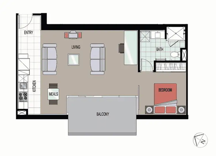 Floorplan of Homely apartment listing, 1906/8 Downie Street, Melbourne VIC 3000