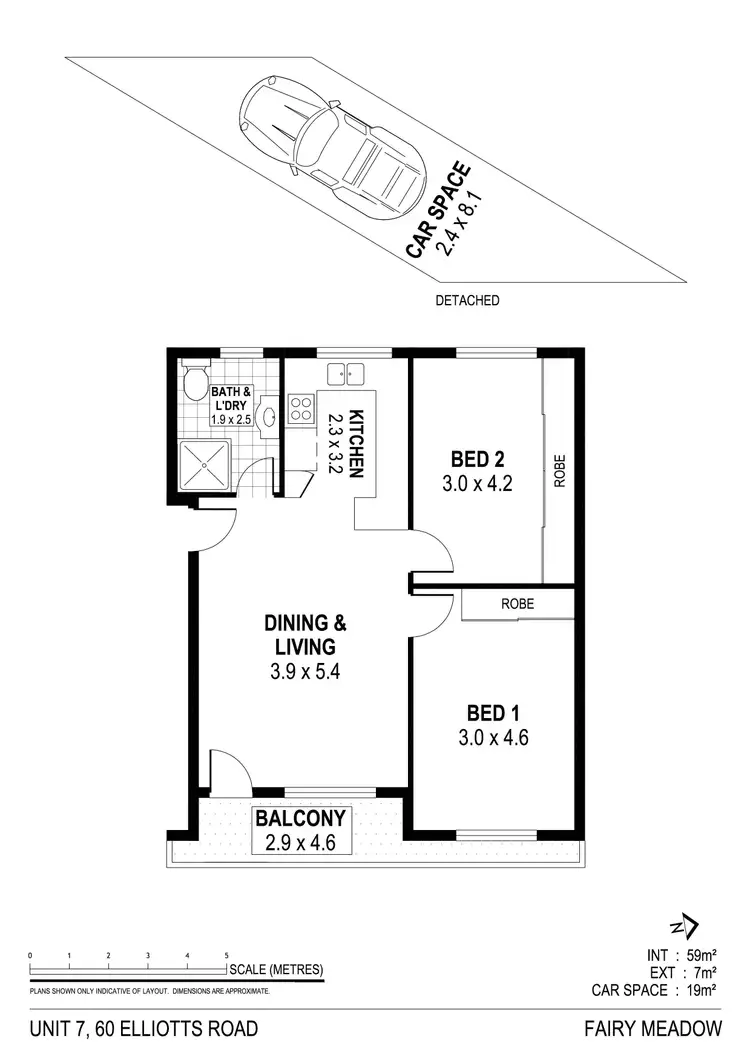 Floorplan of Homely unit listing, 7/60 Elliotts Road, Fairy Meadow NSW 2519