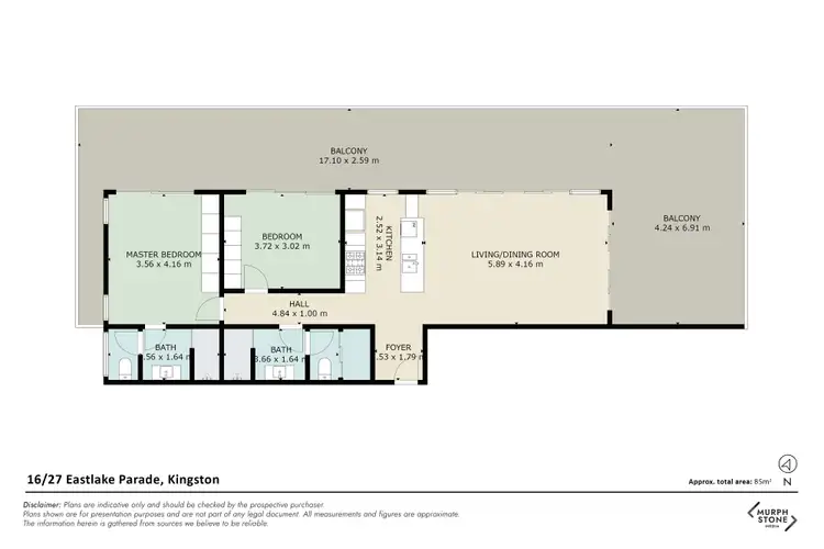 Floorplan of Homely apartment listing, 16/27 Eastlake Parade, Kingston ACT 2604
