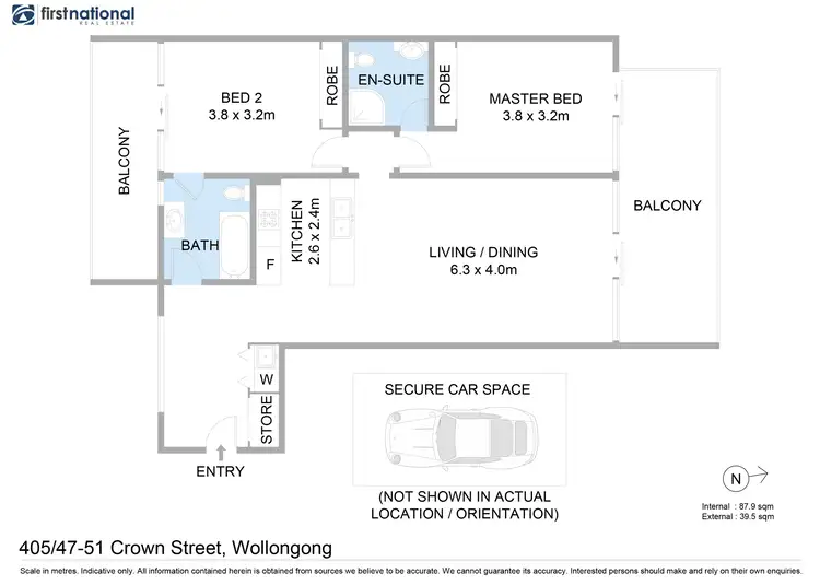 Floorplan of Homely apartment listing, 405/47-51 Crown Street, Wollongong NSW 2500