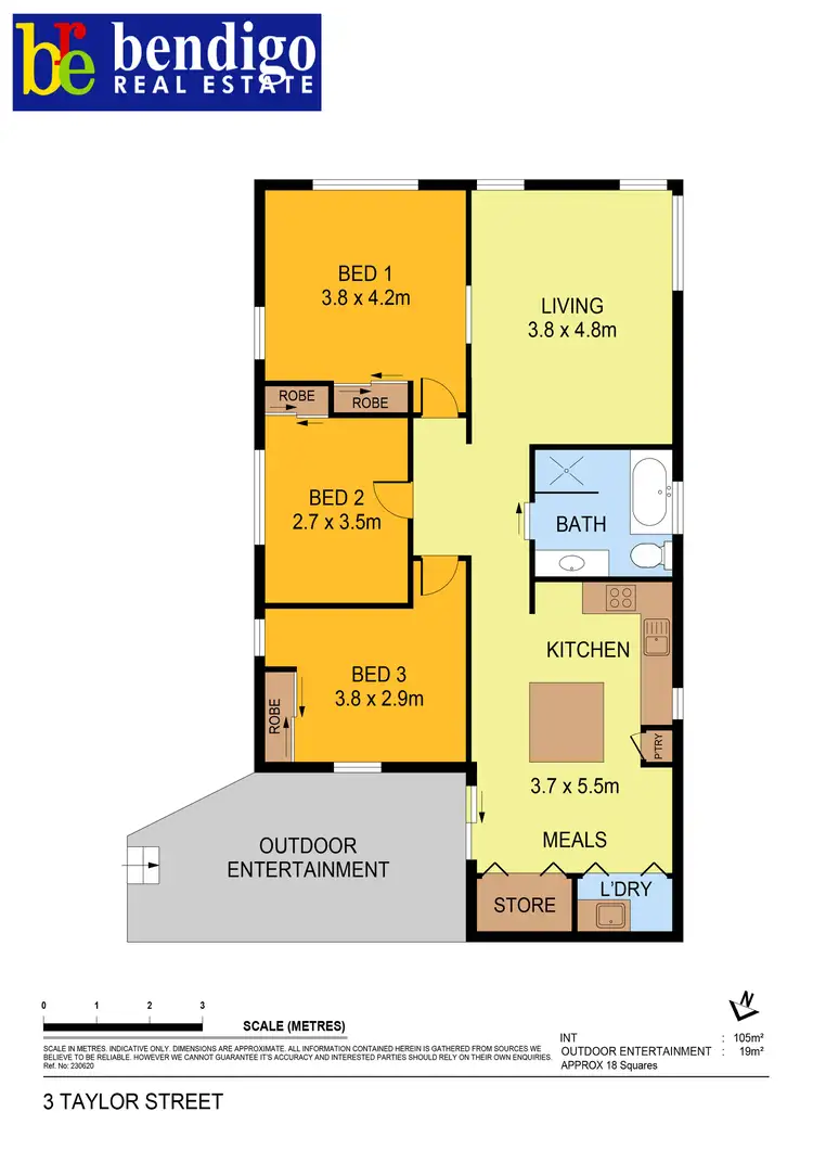 Floorplan of Homely house listing, 3 Taylor Street, Kangaroo Flat VIC 3555
