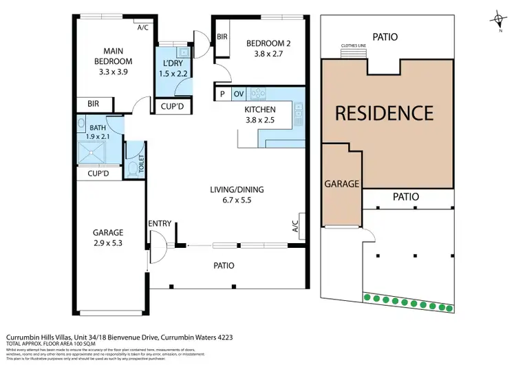 Floorplan of Homely villa listing, 34/18 Bienvenue Drive, Currumbin Waters QLD 4223