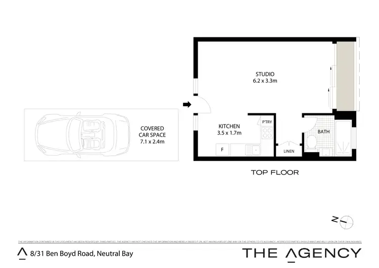 Floorplan of Homely studio listing, 8/31 Ben Boyd Road, Neutral Bay NSW 2089