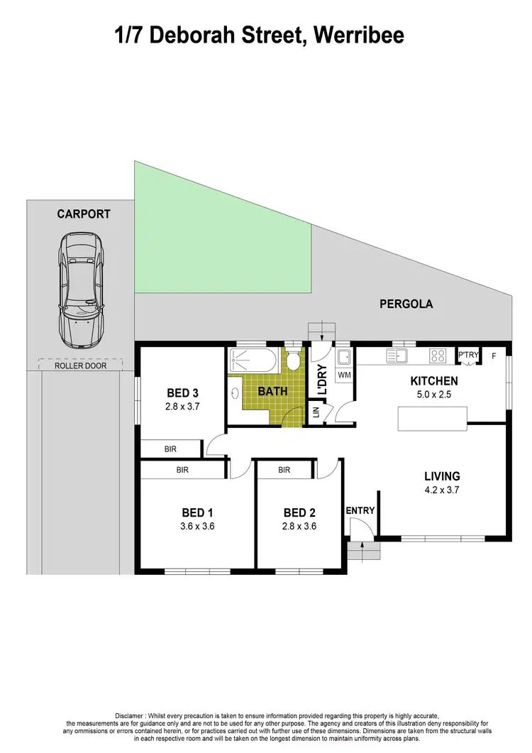 Floorplan of Homely unit listing, 1/7 Deborah Street, Werribee VIC 3030