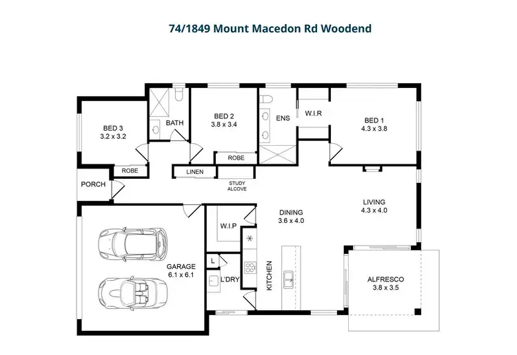 Floorplan of Homely villa listing, 74/1849 Mount Macedon Road, Woodend VIC 3442