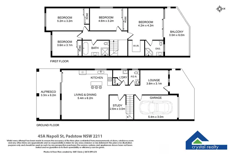 Floorplan of Homely semi-detached listing, 45A Napoli Street, Padstow NSW 2211