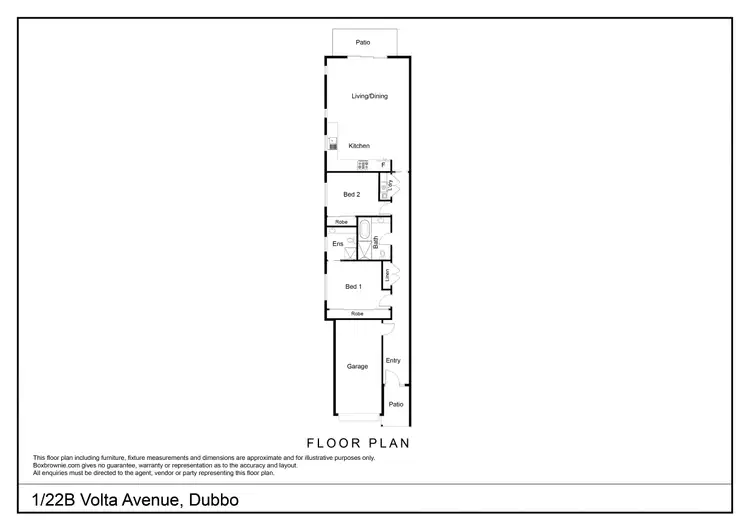 Floorplan of Homely semi-detached listing, 1/22B Volta Avenue, Dubbo NSW 2830