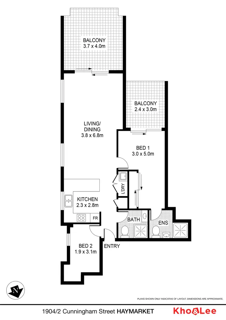 Floorplan of Homely apartment listing, 1904/2-4 Cunningham Street, Haymarket NSW 2000