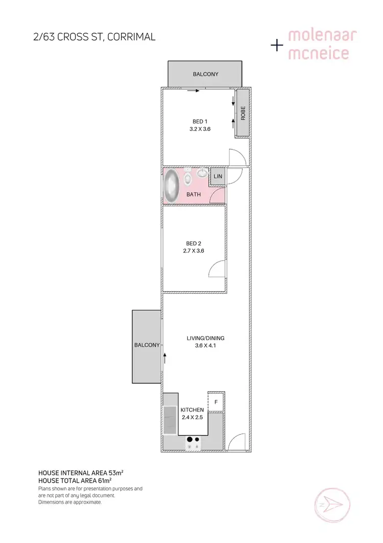 Floorplan of Homely unit listing, 2/63 Cross Street, Corrimal NSW 2518