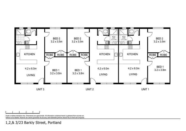 Floorplan of Homely block of units listing, 1 2 & 3/23 Barkly Street, Portland VIC 3305