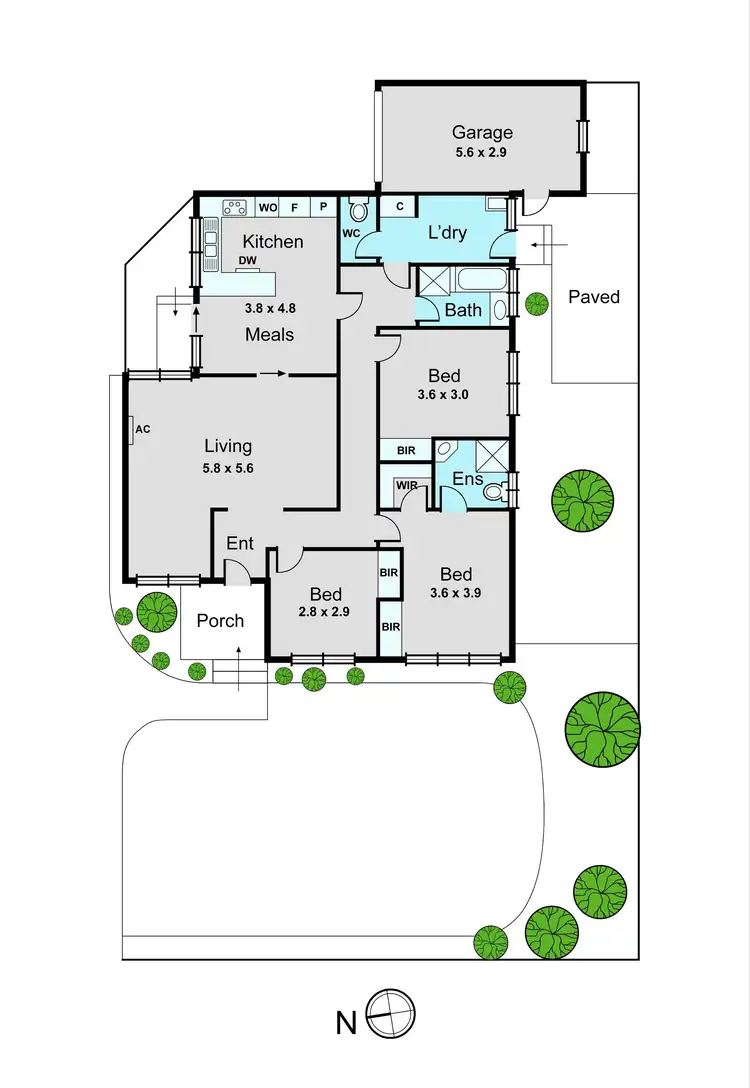 Floorplan of Homely villa listing, 1/32 Anthony Street, Ormond VIC 3204