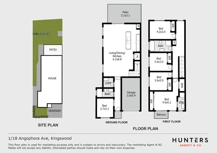 Floorplan of Homely semi-detached listing, 1/18 Angophora Avenue, Kingswood NSW 2747
