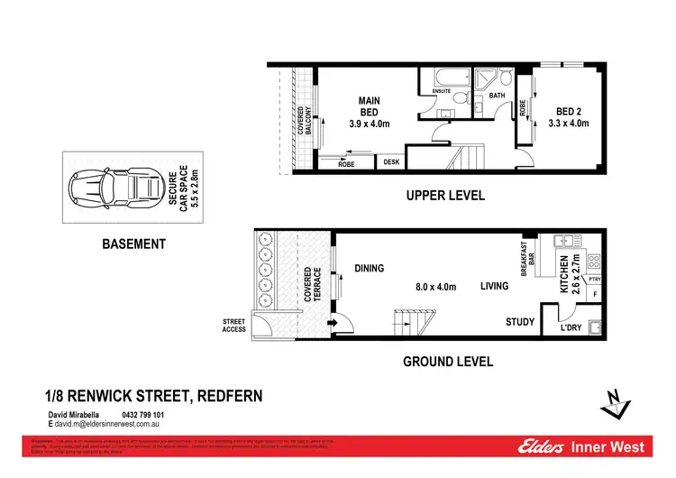 Floorplan of Homely apartment listing, 1/8 Renwick Street, Redfern NSW 2016
