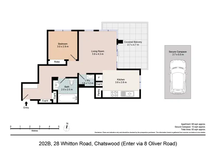 Floorplan of Homely apartment listing, 202B/28 Whitton Road, Chatswood NSW 2067