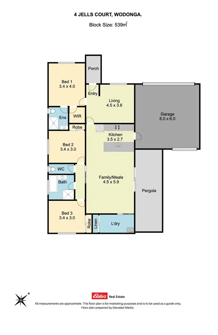 Floorplan of Homely house listing, 4 Jells Court, Wodonga VIC 3690