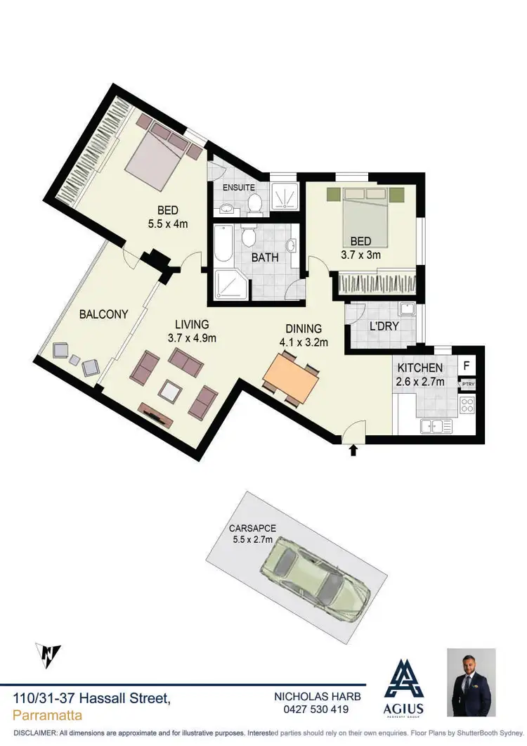 Floorplan of Homely apartment listing, 110/31-37 Hassall Street, Parramatta NSW 2150