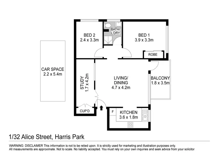 Floorplan of Homely apartment listing, 1/32 Alice Street, Harris Park NSW 2150