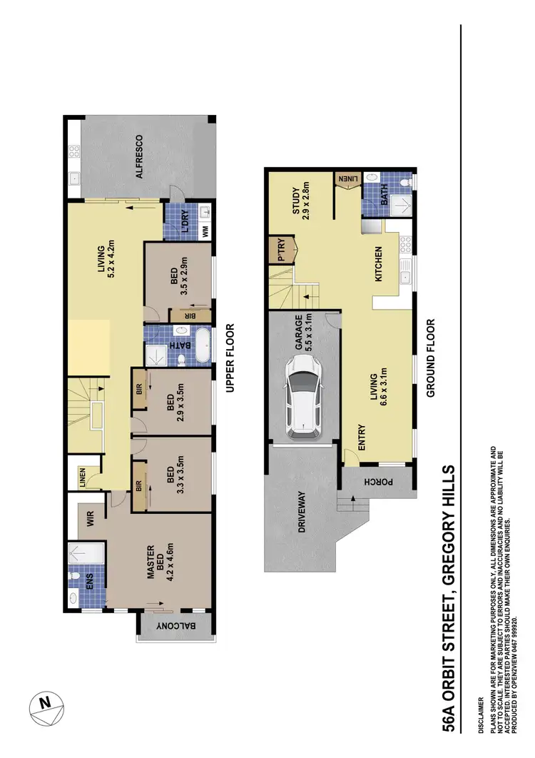 Floorplan of Homely semi-detached listing, 56B Orbit Street, Gregory Hills NSW 2557