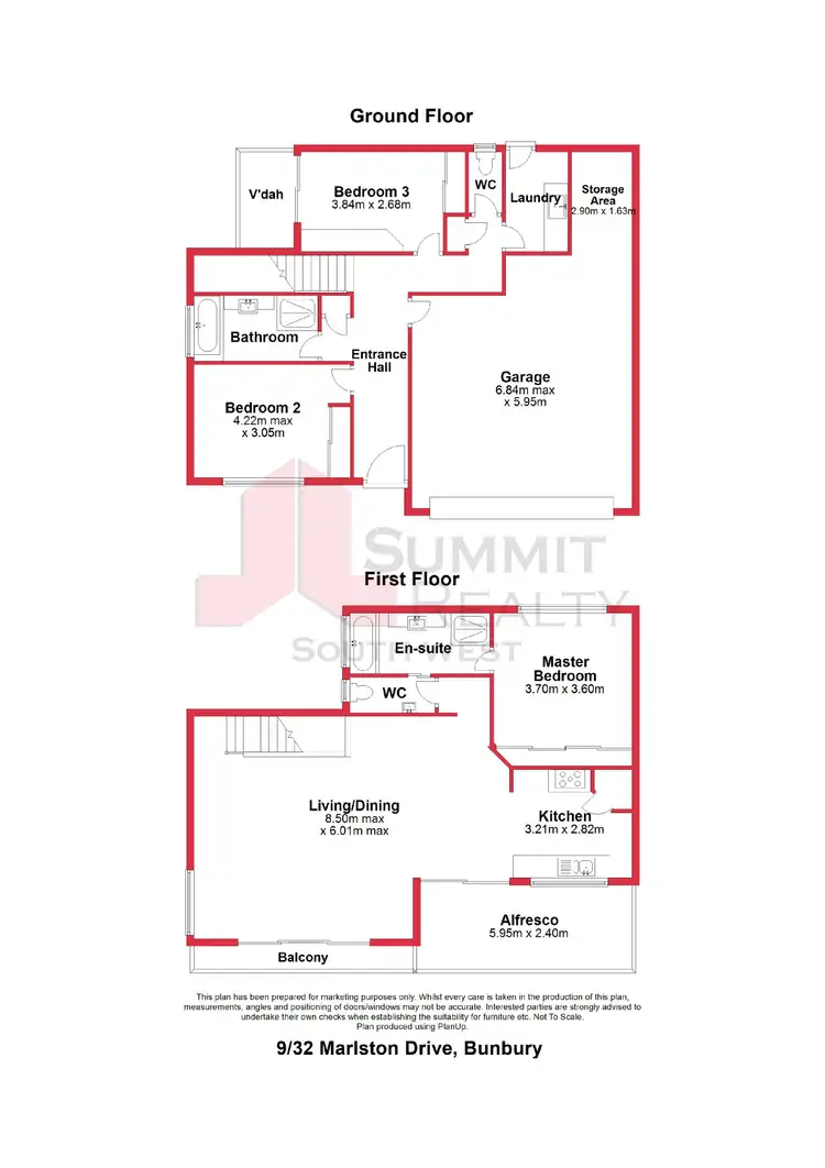 Floorplan of Homely townhouse listing, 9/32 Marlston Drive, Bunbury WA 6230