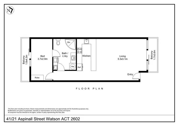 Floorplan of Homely apartment listing, 41/21 Aspinall Street, Watson ACT 2602