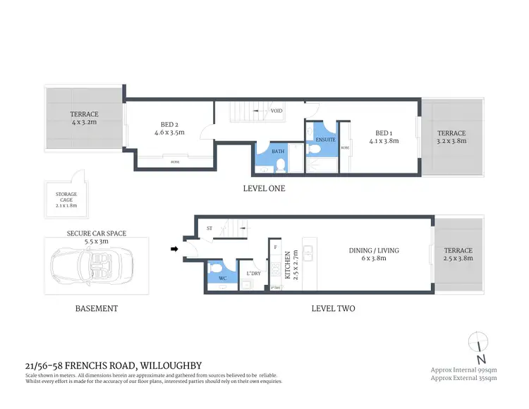 Floorplan of Homely apartment listing, 21/56-58 Frenchs Road, Willoughby NSW 2068