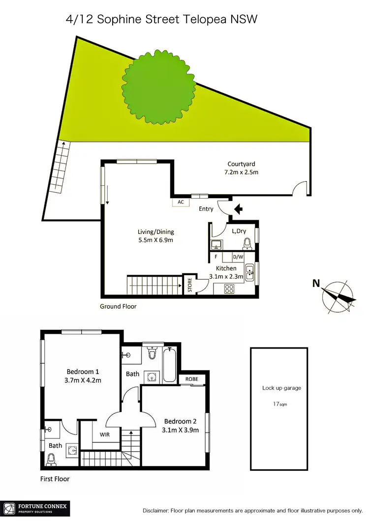 Floorplan of Homely townhouse listing, 4/12 Sophie Street, Telopea NSW 2117