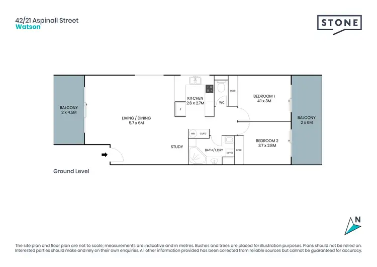 Floorplan of Homely apartment listing, 42/21 Aspinall Street, Watson ACT 2602