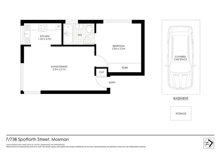 Floorplan of Homely apartment listing, 7/73B Spofforth Street, Mosman NSW 2088
