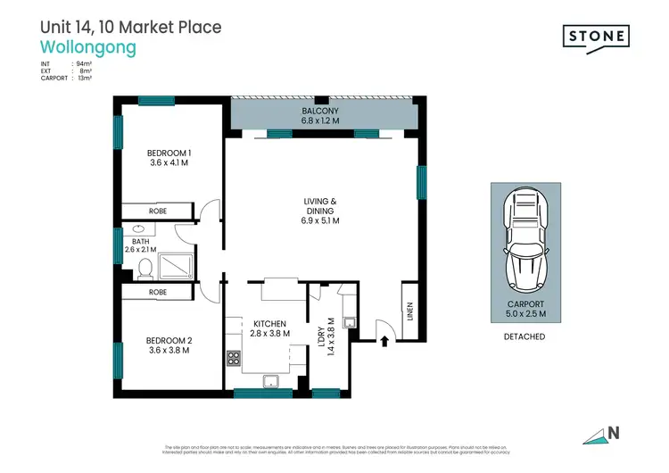 Floorplan of Homely apartment listing, 14/10 Market Place, Wollongong NSW 2500