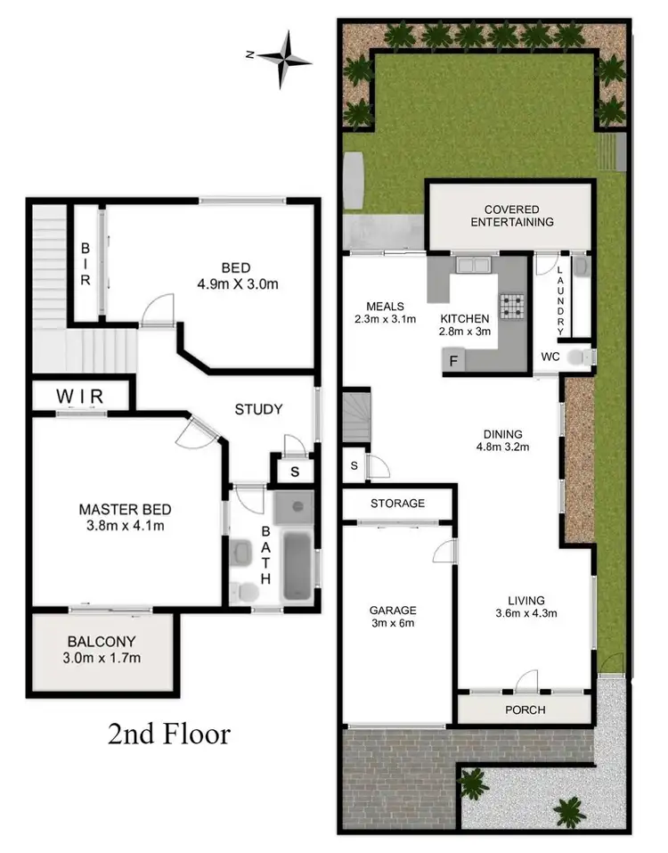 Floorplan of Homely semi-detached listing, 59A Girraween Road, Girraween NSW 2145