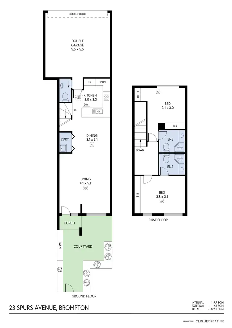 Floorplan of Homely townhouse listing, 23 Spurs Avenue, Brompton SA 5007