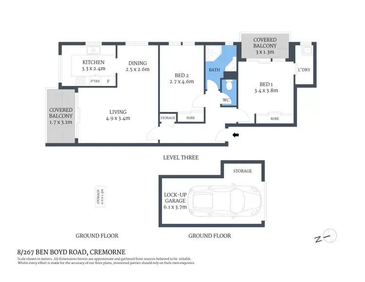 Floorplan of Homely apartment listing, 8/267 Ben Boyd Road, Cremorne NSW 2090
