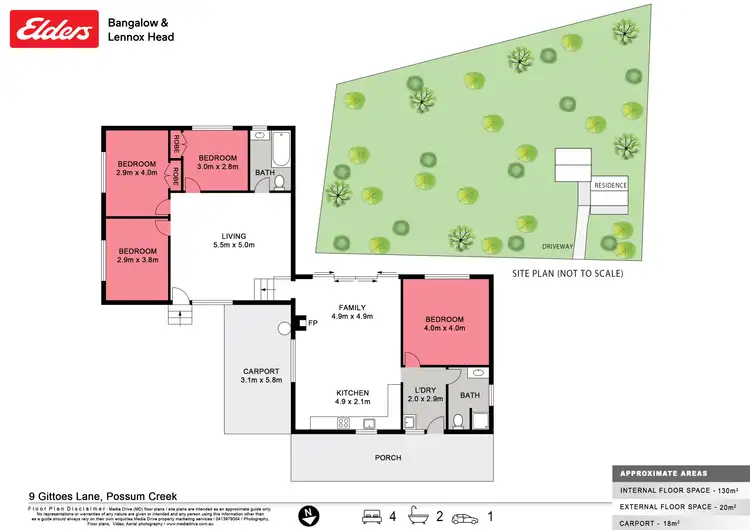 Floorplan of Homely rural property listing, 9 Gittoes Lane, Possum Creek NSW 2479