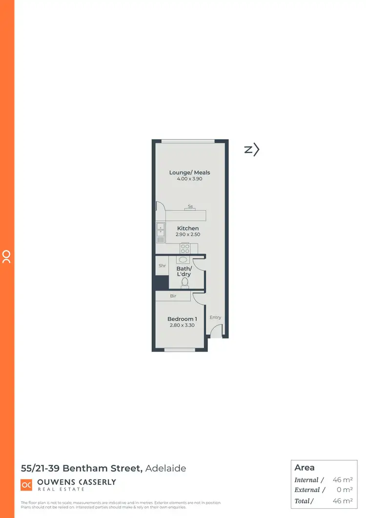 Floorplan of Homely unit listing, 55/21-39 Bentham Street, Adelaide SA 5000