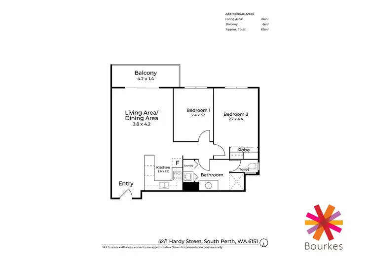 Floorplan of Homely apartment listing, 52/1 Hardy Street, South Perth WA 6151