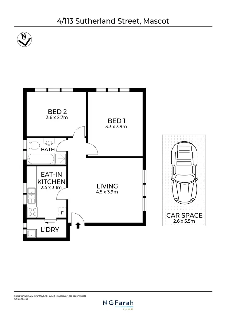 Floorplan of Homely apartment listing, 4/113 Sutherland Street, Mascot NSW 2020