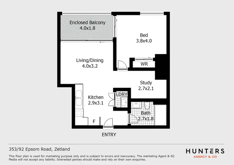 Floorplan of Homely apartment listing, 353/92 Epsom Road, Zetland NSW 2017