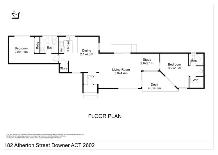 Floorplan of Homely house listing, 182 Atherton Street, Downer ACT 2602
