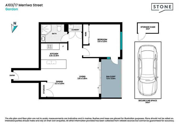 Floorplan of Homely apartment listing, A103/17-23 Merriwa Street, Gordon NSW 2072