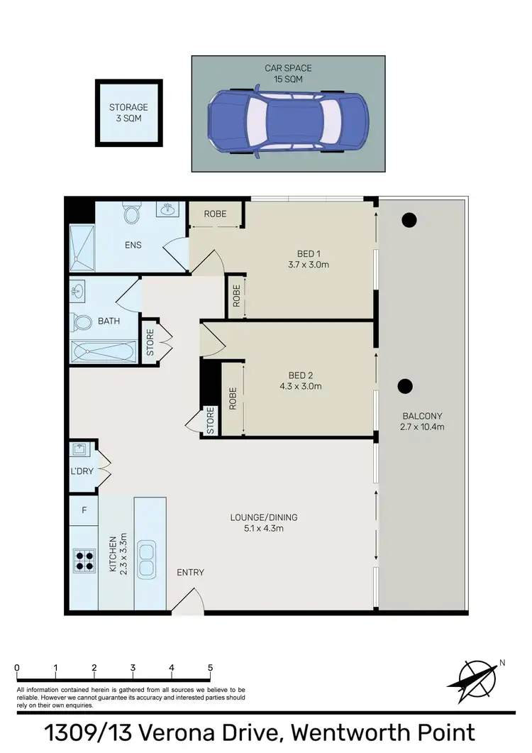 Floorplan of Homely unit listing, 1309/13 Verona Drive, Wentworth Point NSW 2127