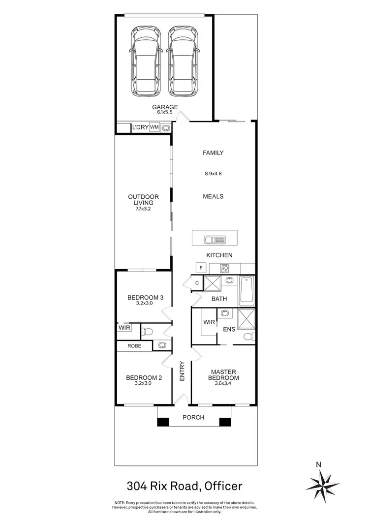 Floorplan of Homely house listing, 306 Rix Road, Officer VIC 3809
