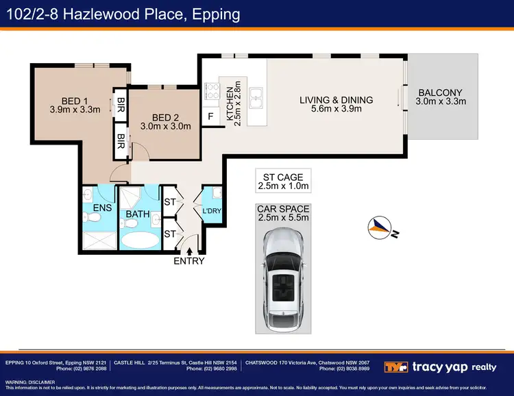Floorplan of Homely apartment listing, 102/2-8 Hazlewood Place, Epping NSW 2121