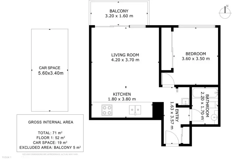 Floorplan of Homely apartment listing, 1701/157 Redfern Street, Redfern NSW 2016