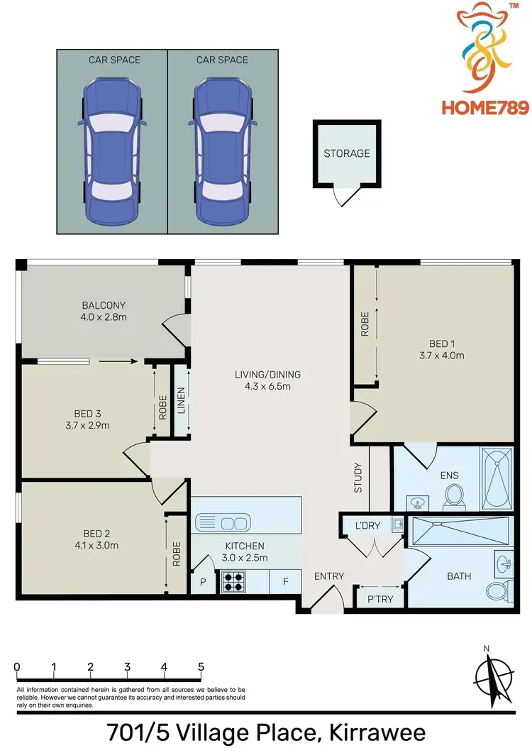 Floorplan of Homely apartment listing, 701/5 Village Place, Kirrawee NSW 2232