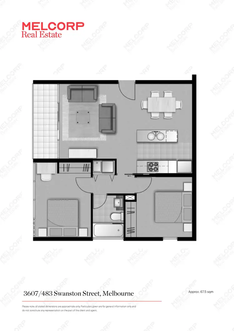 Floorplan of Homely unit listing, 3607/483 Swanston Street, Melbourne VIC 3000