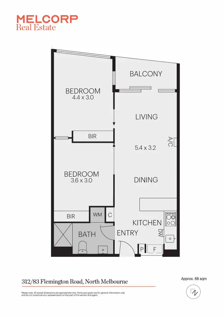 Floorplan of Homely apartment listing, 312/83 Flemington Road, North Melbourne VIC 3051