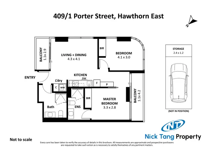 Floorplan of Homely apartment listing, 409/1 Porter Street, Hawthorn East VIC 3123