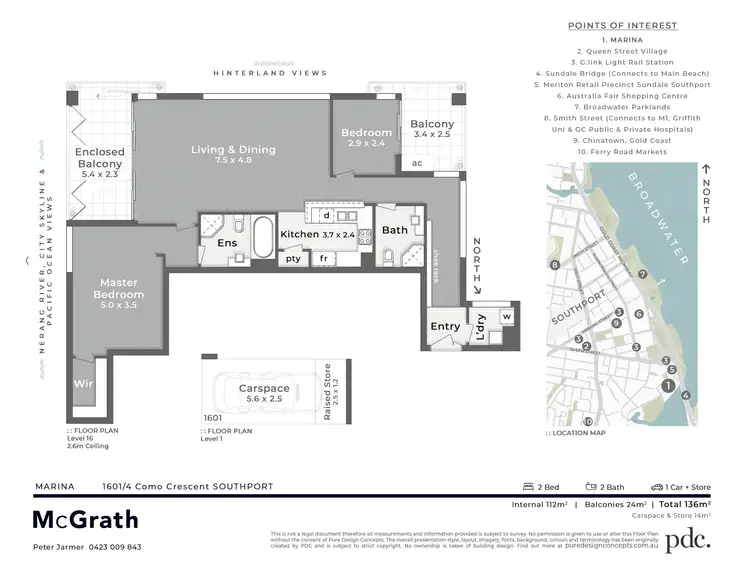 Floorplan of Homely unit listing, 1601/4 Como Crescent, Southport QLD 4215