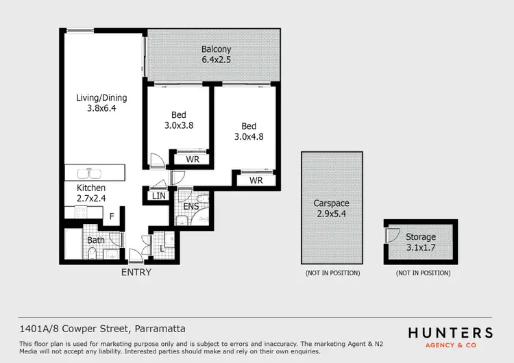 Floorplan of Homely unit listing, 1401A/8 Cowper Street, Parramatta NSW 2150