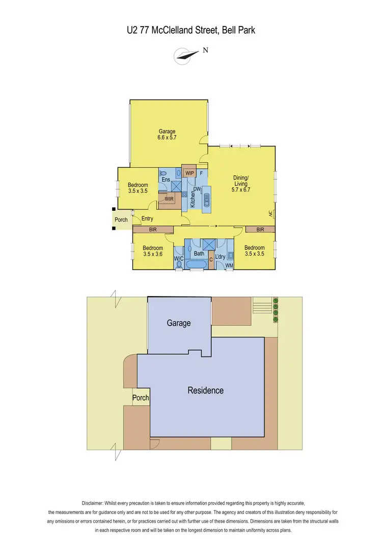 Floorplan of Homely unit listing, 2/77 McClelland Street, Bell Park VIC 3215